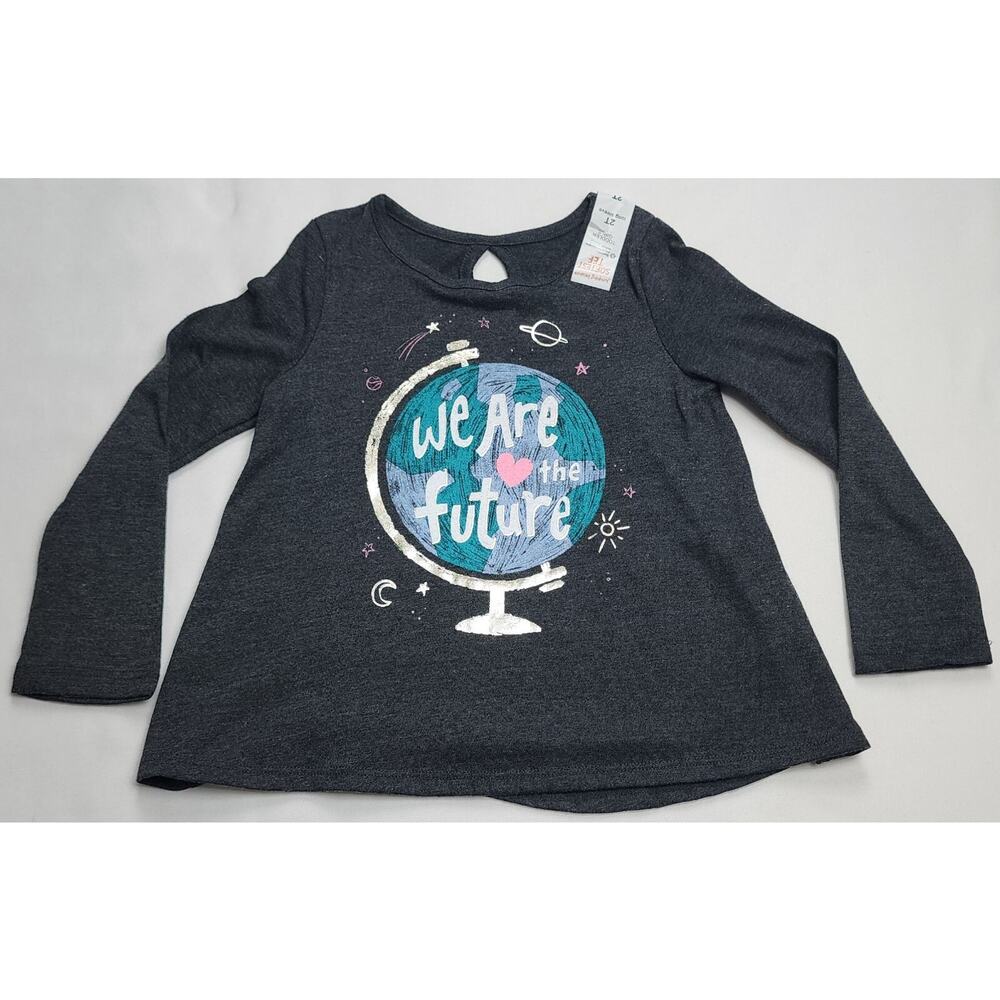 Jumping Beans Toddler Girl Softest Keyhole Tee T-Shirt Size 2T Black Long Sleeve